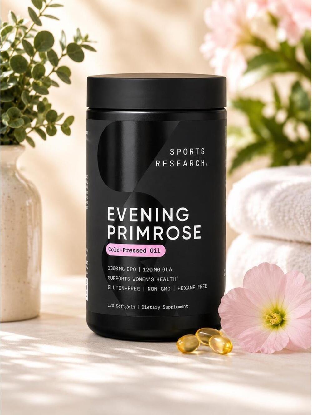 NEW Sports Research Evening Primrose Cold-Pressed Oil | 120 Capsules | EXP 6/28